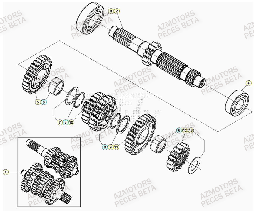 Boite A Vitesses AZMOTORS Pieces BETA RR 2T 250 - (2023)
