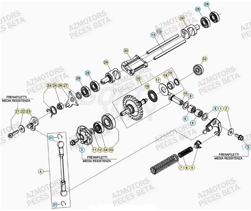 Culbuteur AZMOTORS Pieces BETA RR 2T 250 - (2023)