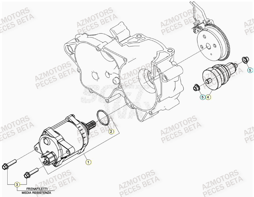 Demarreur AZMOTORS Pieces BETA RR 2T 250 - (2023)