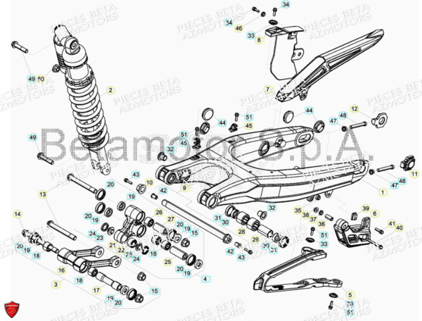 Bras Oscillant Suspension Ar AZMOTORS Pieces BETA RR RACING 2T 250 - (2018)