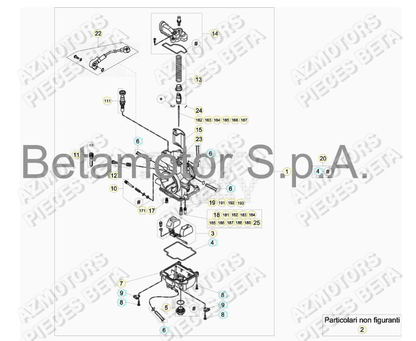 Carburateur AZMOTORS Pieces BETA RR RACING 2T 250 - (2019)