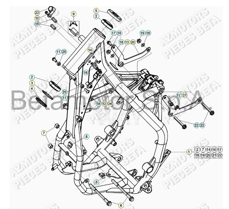 Chassis AZMOTORS Pieces BETA RR RACING 2T 250 - (2019)