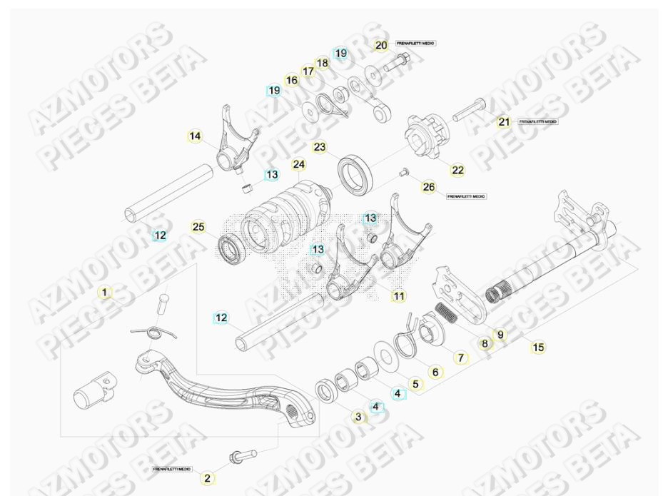 Selecteur De Vitesses AZMOTORS Pieces BETA RR RACING 2T 250 - (2019)