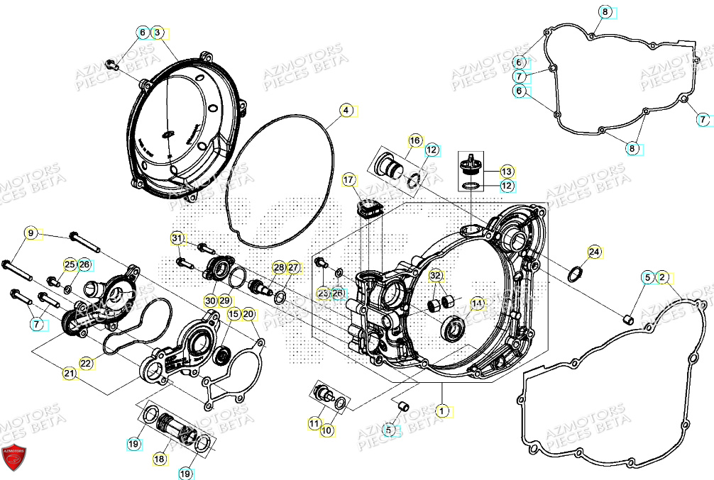 Couvercle Embrayage AZMOTORS Pieces BETA RR RACING 2T 250 - (2024)