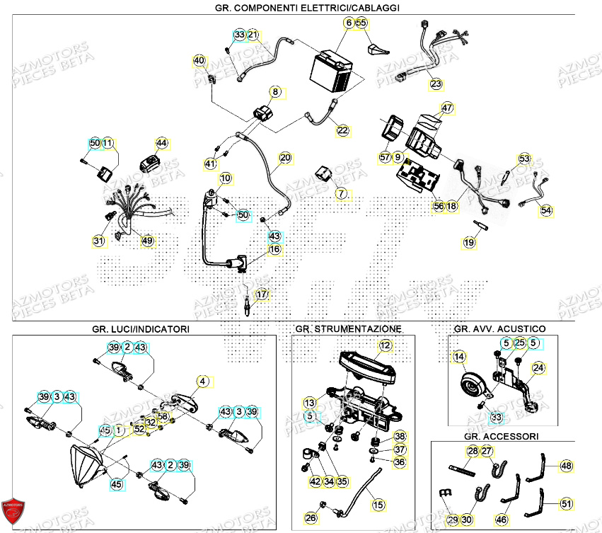Systeme Electrique AZMOTORS Pieces BETA RR RACING 2T 250 - (2024)