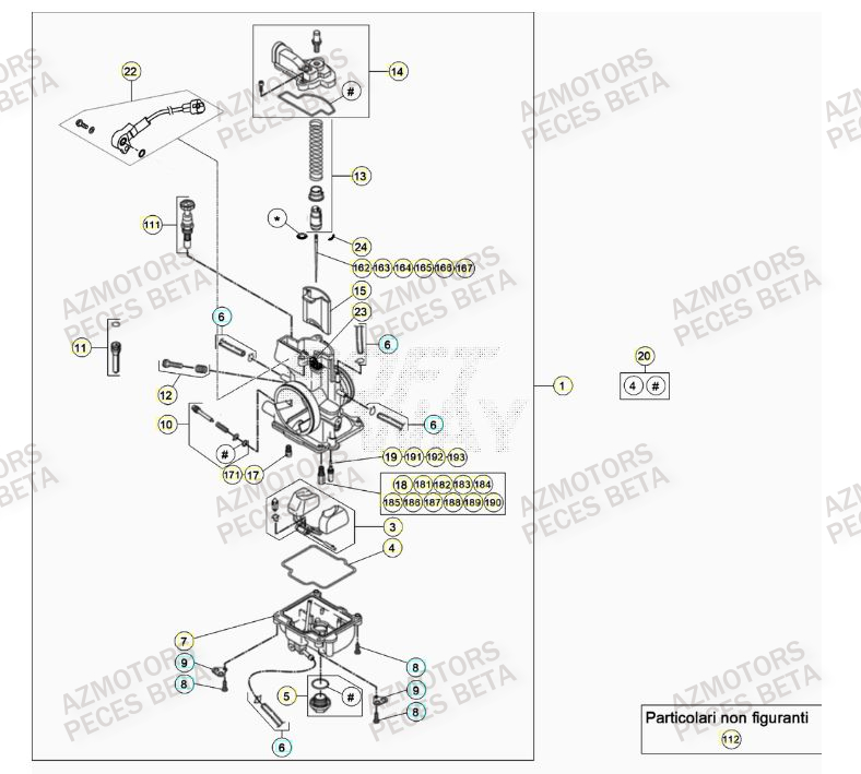 Carburateur AZMOTORS Pieces BETA RR RACING 2T 250 - (2020)