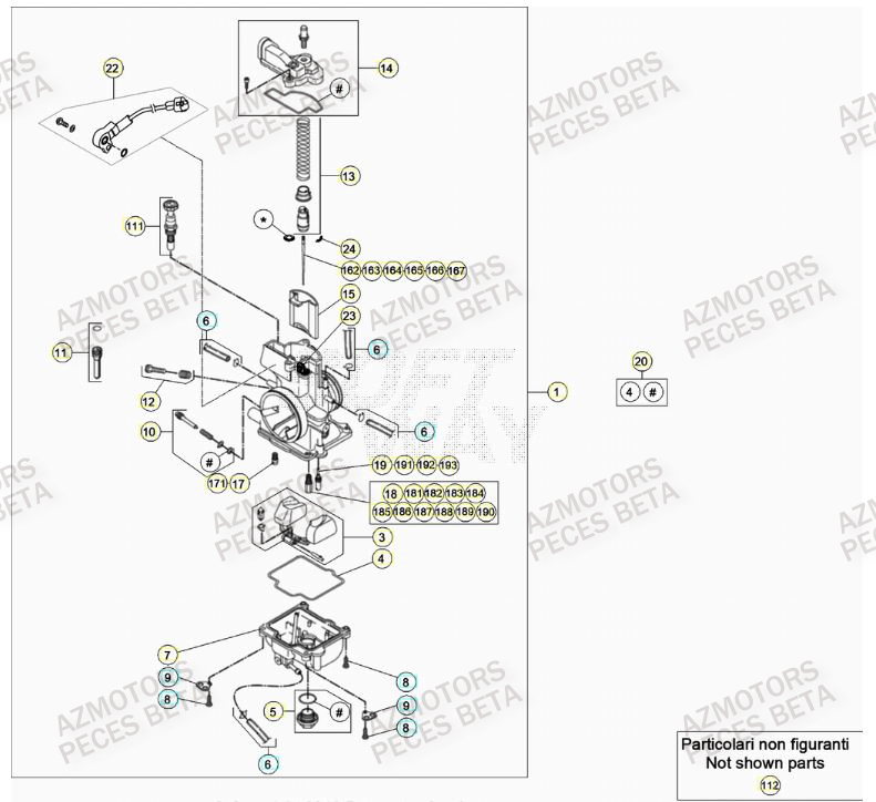 Carburateur AZMOTORS Pieces BETA RR RACING 2T 250 - (2021)