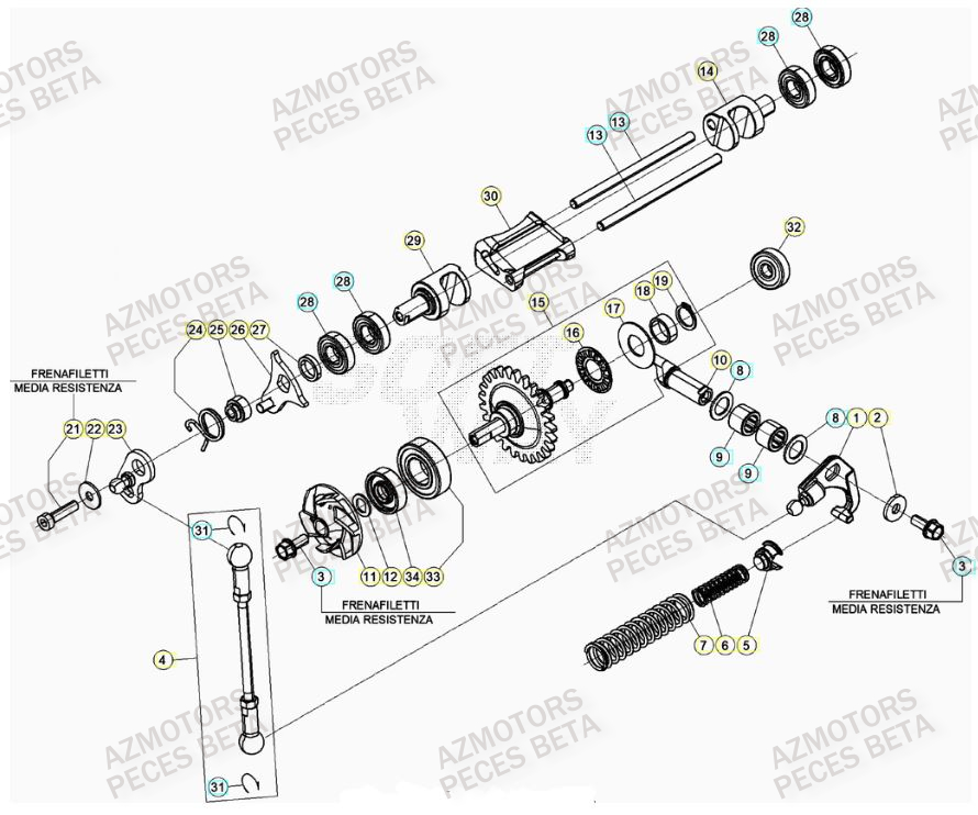 Culbuteur AZMOTORS Pieces BETA RR RACING 2T 250 - (2021)