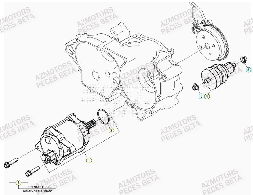 Demarreur AZMOTORS Pieces BETA RR RACING 2T 250 - (2021)