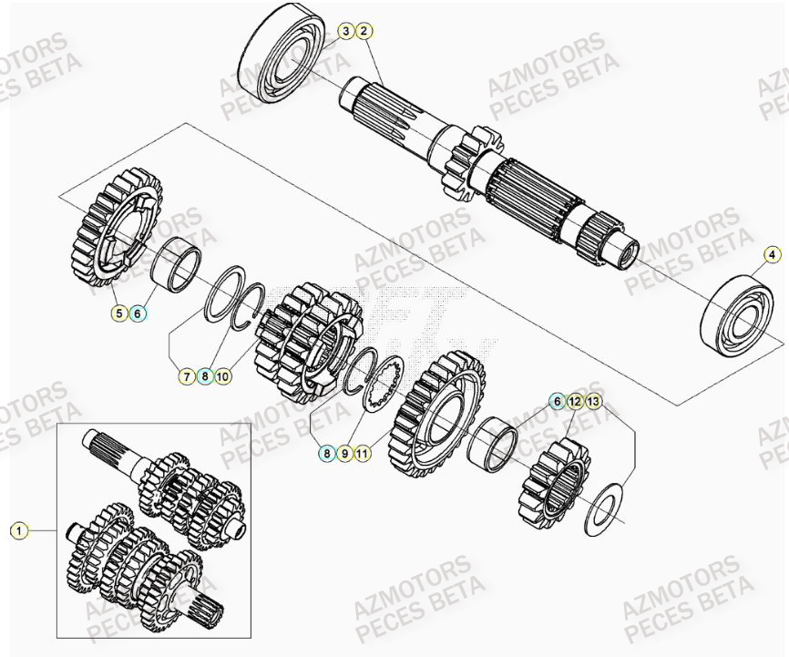 Boite A Vitesses AZMOTORS Pieces BETA RR RACING 2T 250 - (2022)