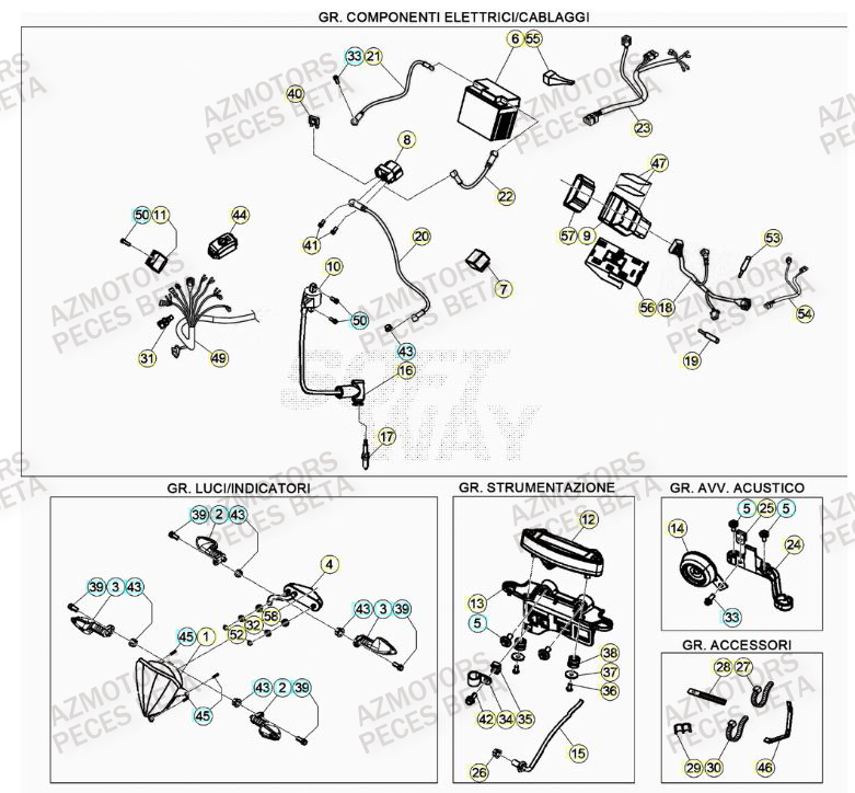 Systeme Electrique AZMOTORS Pieces BETA RR RACING 2T 250 - (2022)