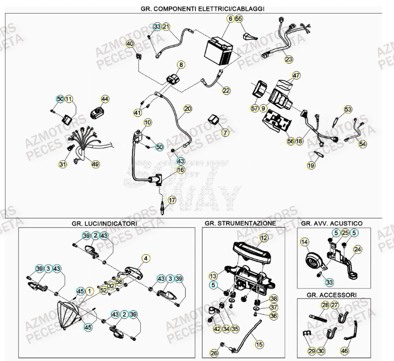 Equipement Electrique AZMOTORS Pieces BETA RR RACING 2T 250 - (2023)