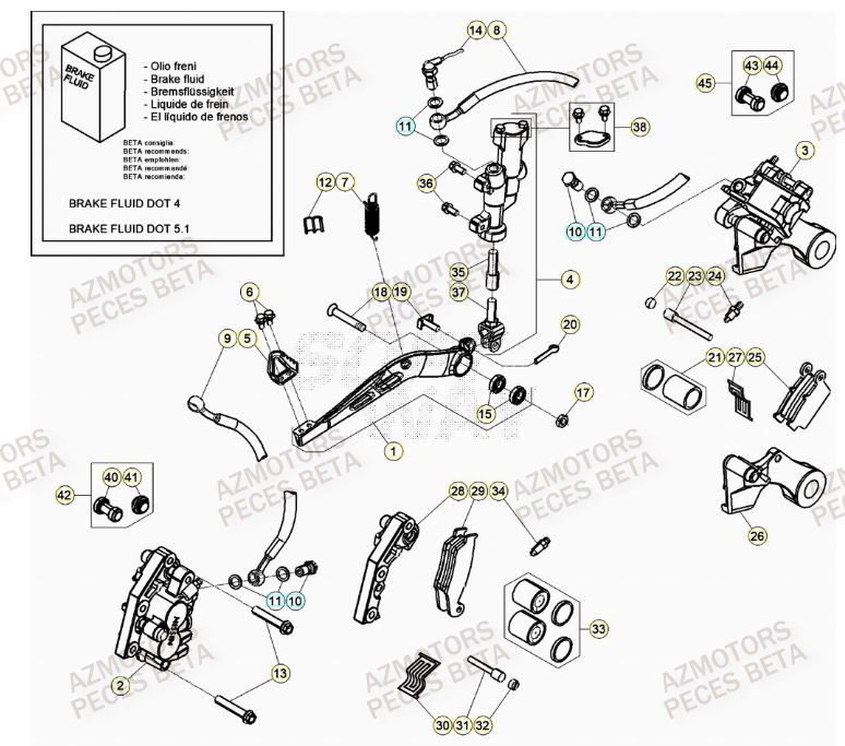 Freins AZMOTORS Pieces BETA RR RACING 2T 250 - (2023)