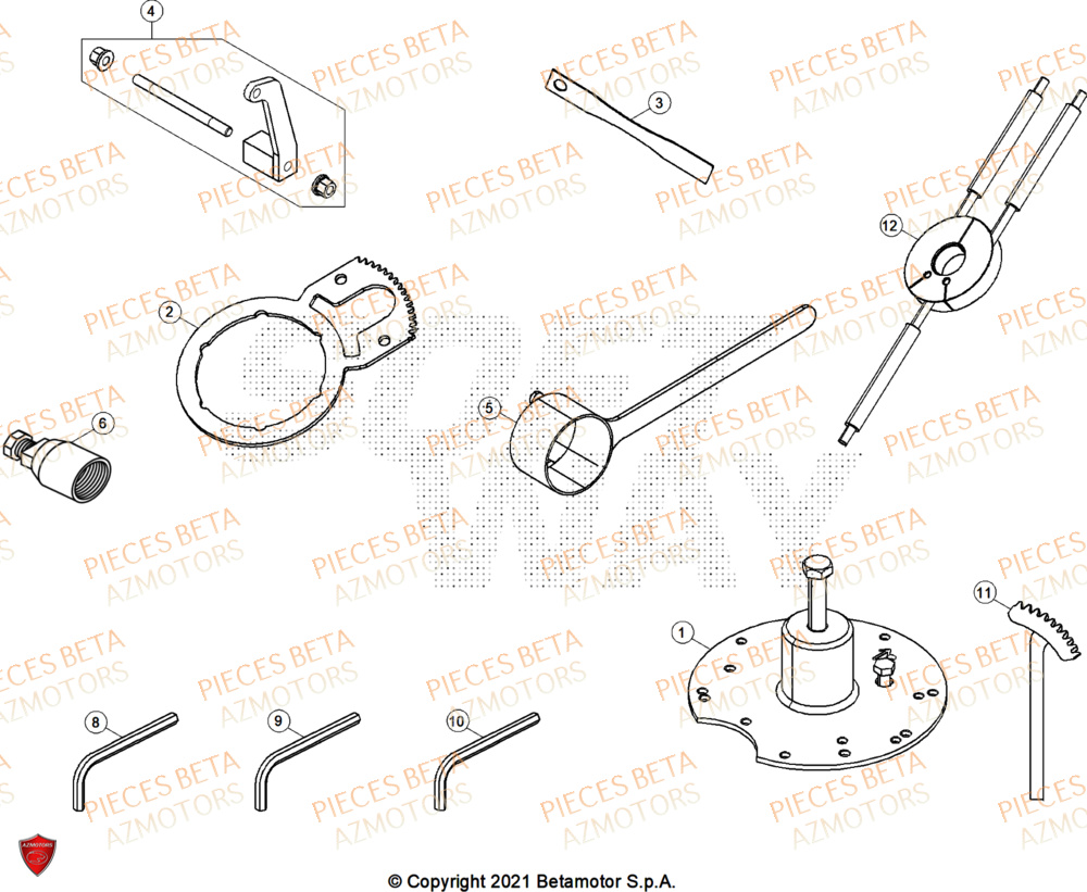 Outillage AZMOTORS Pieces BETA RR 2T 250 X-PRO - (2025)