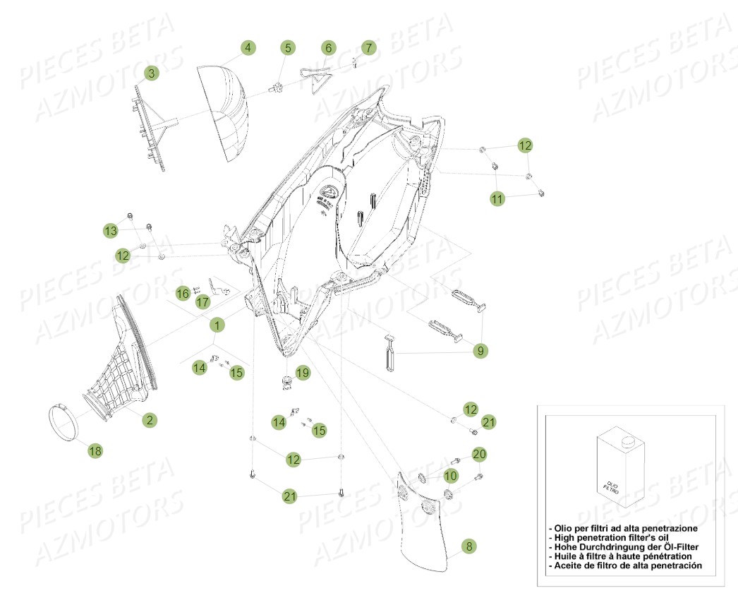FILTRE AIR - BETA pour FILTRE A AIR de RR 300 2T 2014