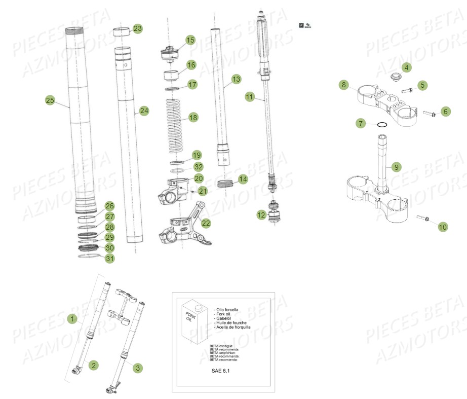 Fourche Du No Serie 700790 A 749999 AZMOTORS PiÃ¨ces BETA RR 2T 300 - (2014)