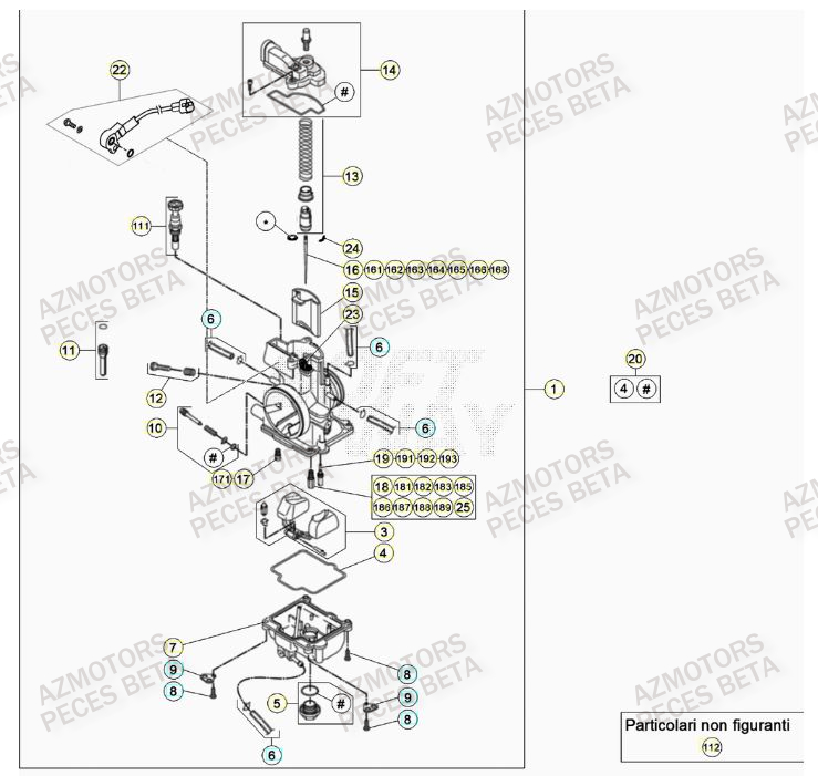 Carburateur AZMOTORS Pieces BETA RR 2T 300 - (2020)