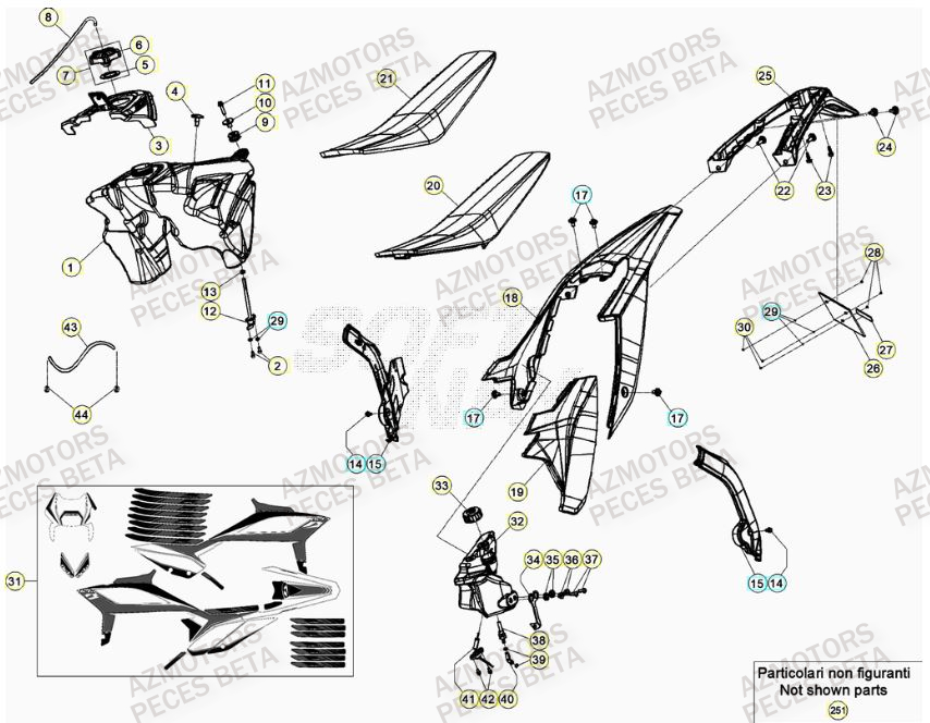 Carenage Arriere AZMOTORS Pieces BETA RR 2T 300 - (2020)