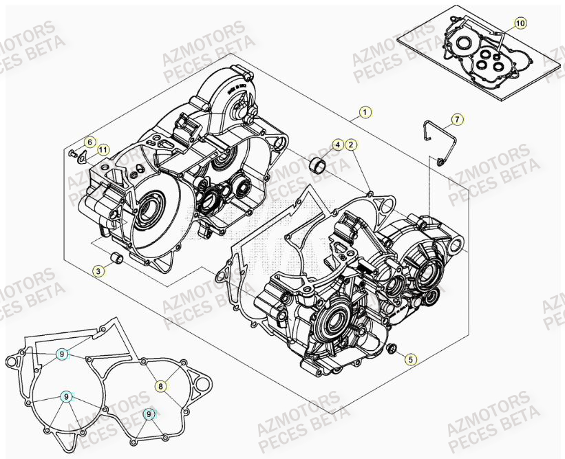 Carter Moteur AZMOTORS Pieces BETA RR 2T 300 - (2020)