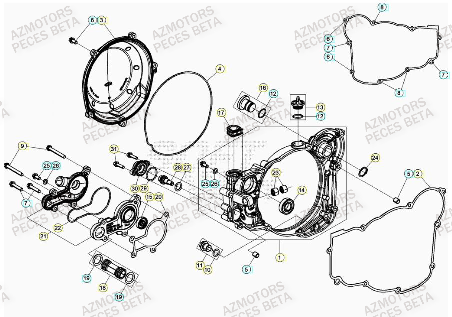 Couvercle Embrayage AZMOTORS Pieces BETA RR 2T 300 - (2020)
