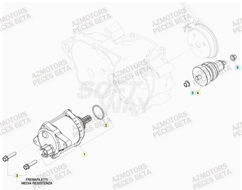 Demarreur AZMOTORS Pieces BETA RR 2T 300 - (2020)