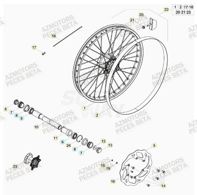 Roue Avant AZMOTORS Pieces BETA RR 2T 300 - (2020)