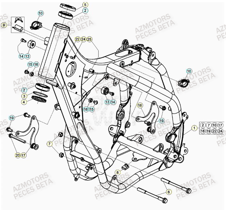 Chassis AZMOTORS Pieces BETA RR 2T 300 - (2021)