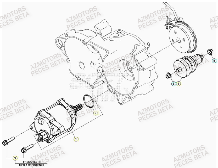 Demarreur AZMOTORS Pieces BETA RR 2T 300 - (2021)