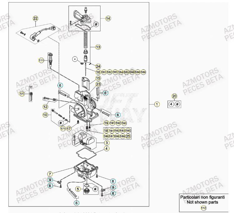 Carburateur AZMOTORS Pieces BETA RR 2T 300 - (2022)