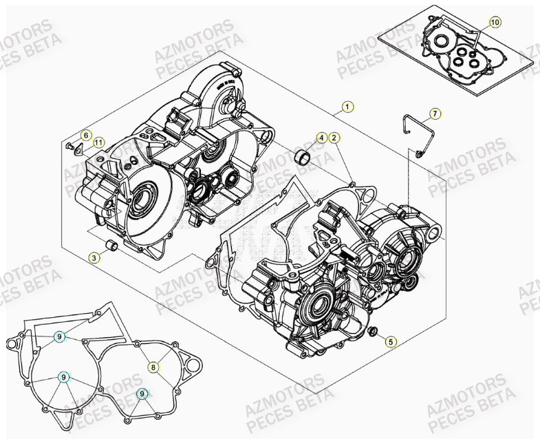 Carter Moteur AZMOTORS Pieces BETA RR 2T 300 - (2022)