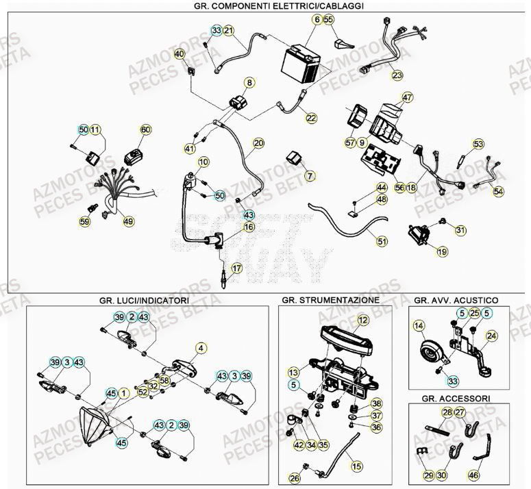 Equipement Electrique AZMOTORS Pieces BETA RR 2T 300 - (2022)