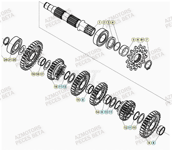 PIGNON DE TRANSMISSION SECONDA IRE - BETA pour TRANSMISSION de RR 300 2T 2022