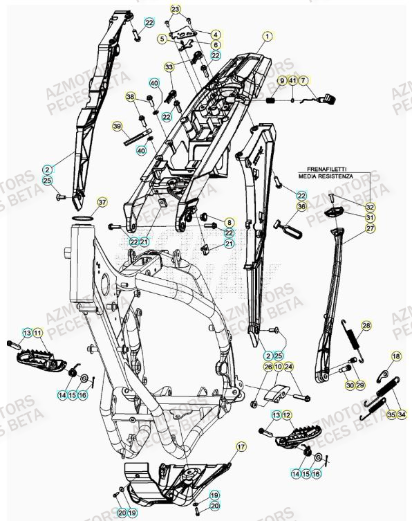 Accessoires Du Chassis AZMOTORS Pieces BETA RR 2T 300 - (2023)