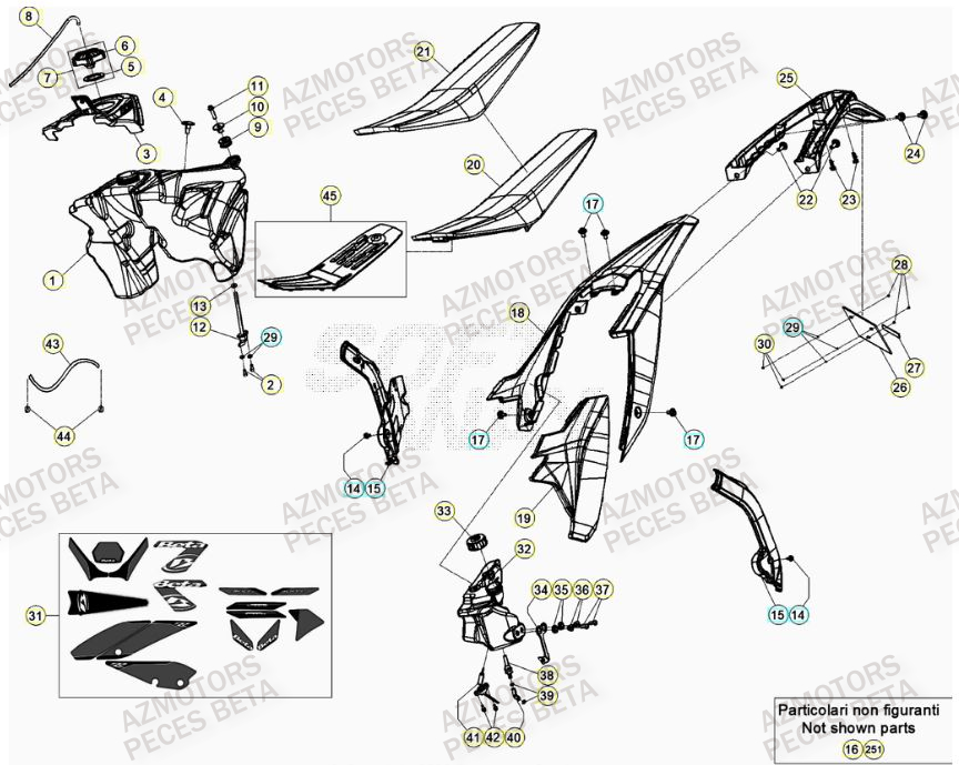 Carenage Arriere AZMOTORS Pieces BETA RR 2T 300 - (2023)
