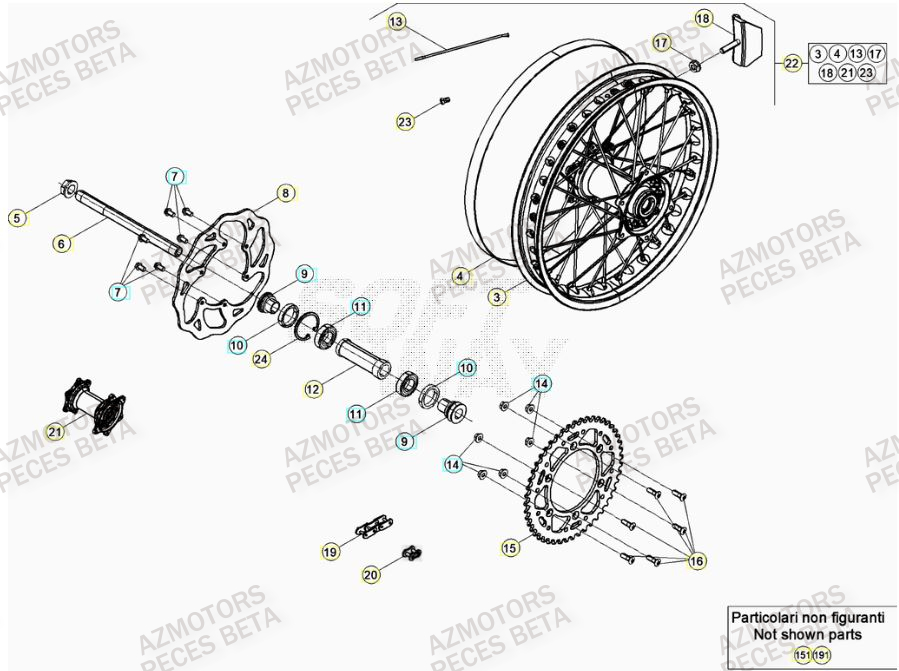 Roue Arriere AZMOTORS Pieces BETA RR 2T 300 - (2023)