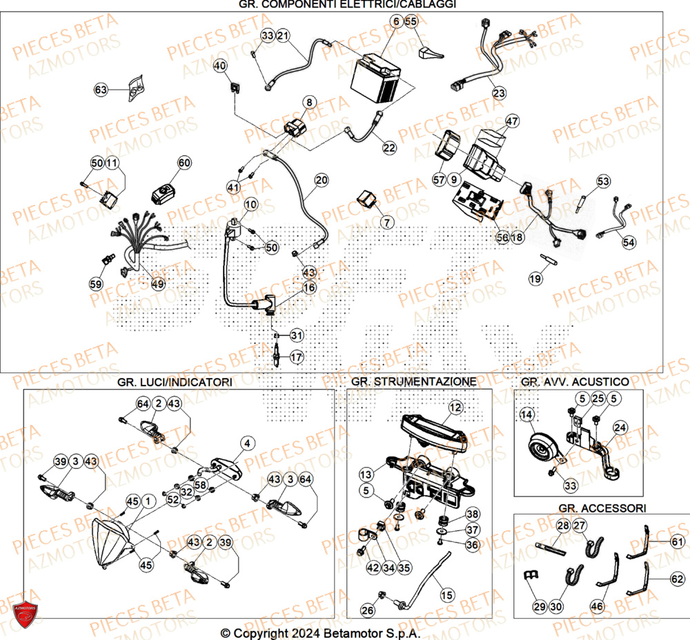 Equipement Electrique AZMOTORS Pieces BETA ENDURO RR 300 2T RACE - (2025)