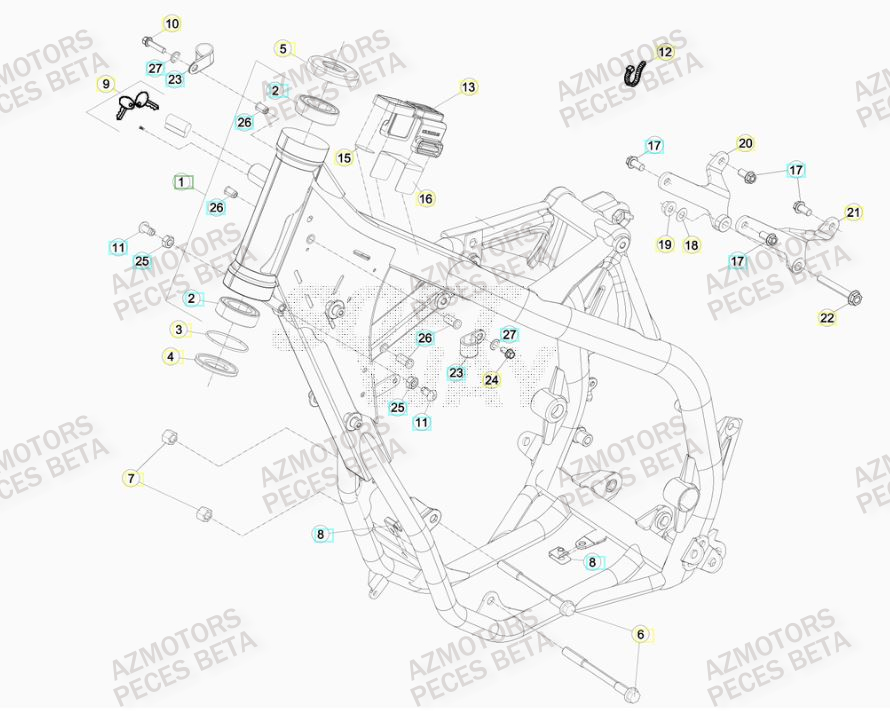 Chassis AZMOTORS Pieces BETA RR 2T 300 RACING - (2015)