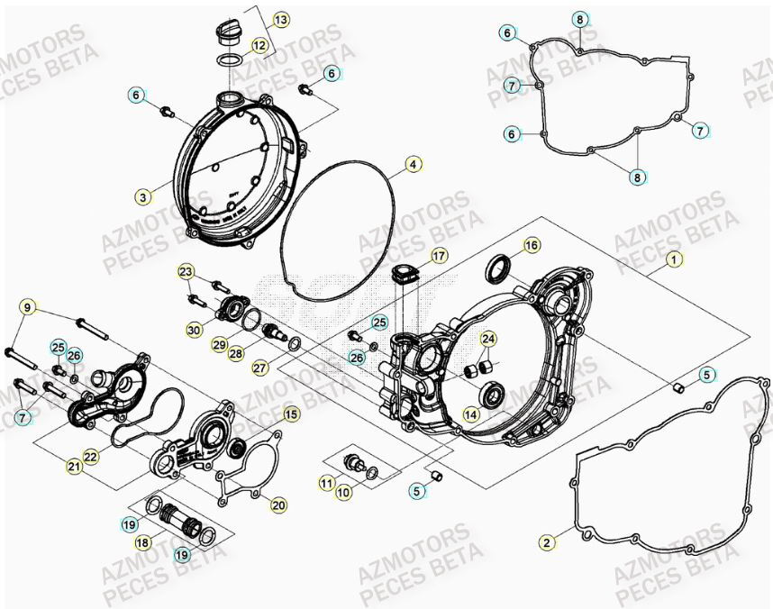 Couvercle Embrayage AZMOTORS Pieces BETA RR 2T 300 RACING - (2017)