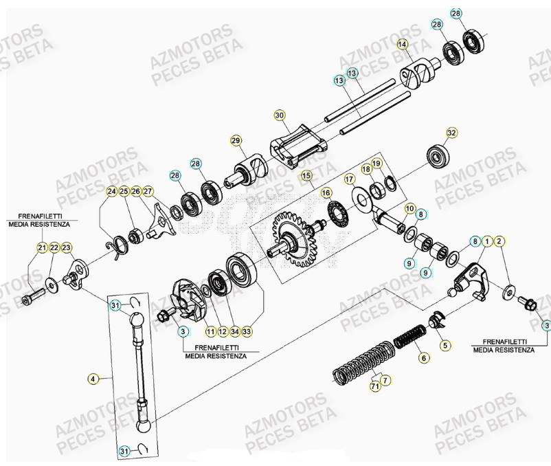 Culbuteur AZMOTORS Pieces BETA RR 2T 300 RACING - (2020)