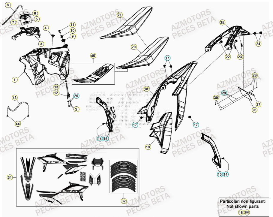 AUTOCOLLANT JANTES RR RACING - BETA pour CARENAGE ARRIERE de RR 300 RACING MY21