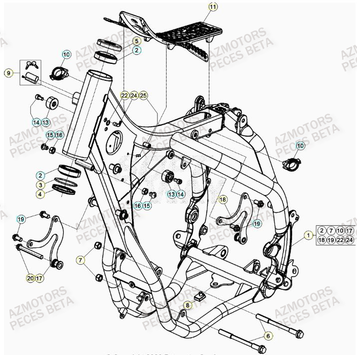 Chassis AZMOTORS Pieces BETA RR 2T 300 RACING - (2021)
