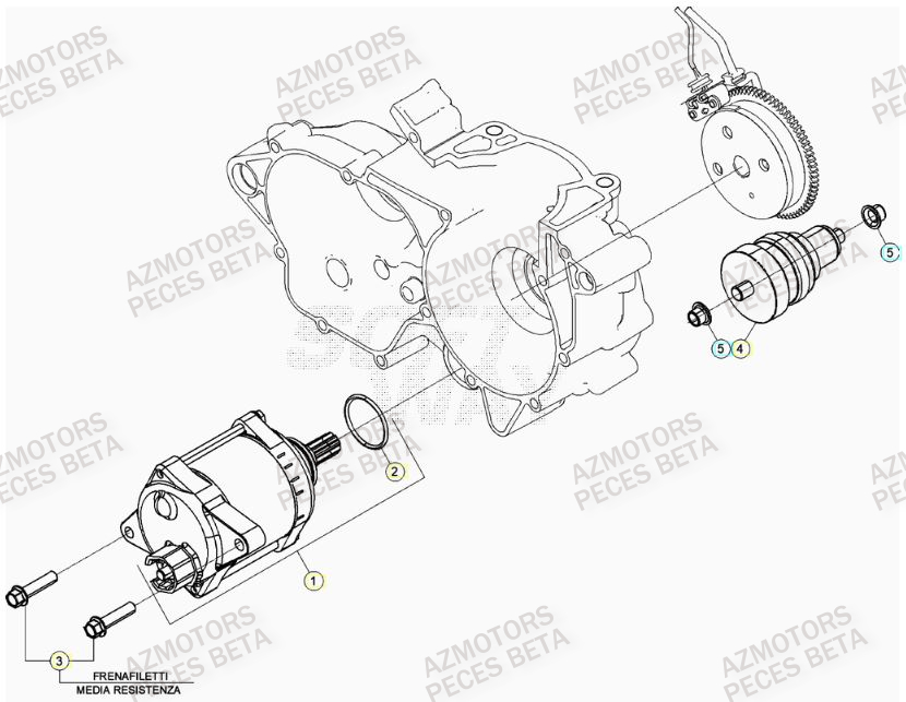 Demarreur AZMOTORS Pieces BETA RR 2T 300 RACING - (2021)