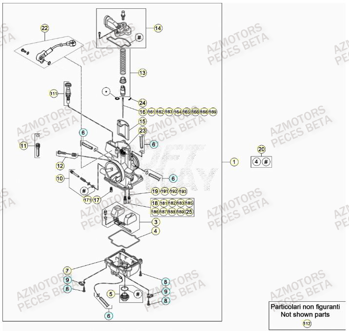 Carburateur AZMOTORS Pieces BETA RR 2T 300 RACING - (2022)