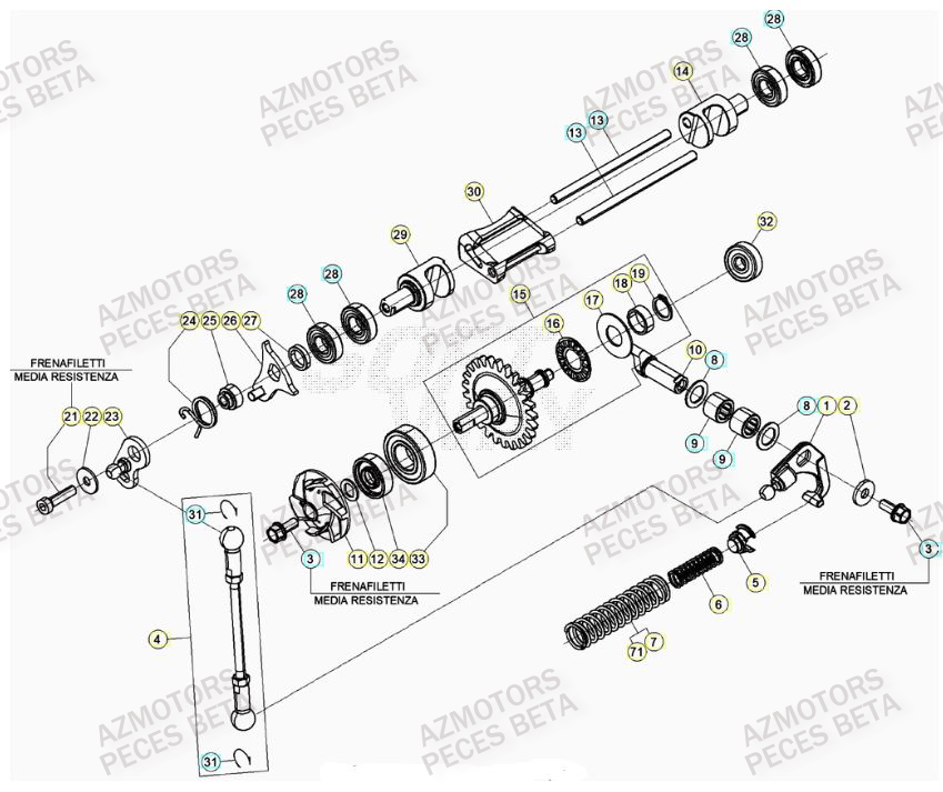 Culbuteur AZMOTORS Pieces BETA RR 2T 300 RACING - (2022)