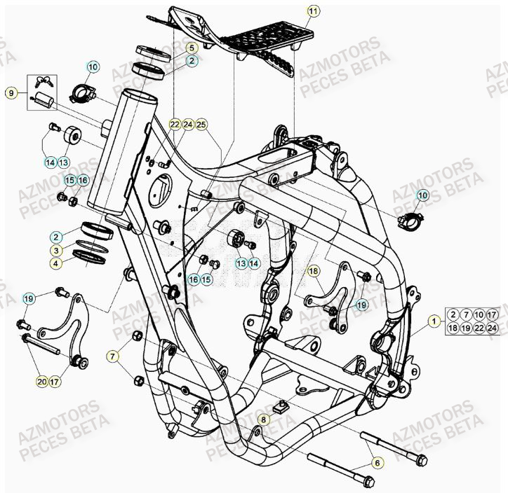 Chassis AZMOTORS Pieces BETA RR 2T 300 RACING - (2023)