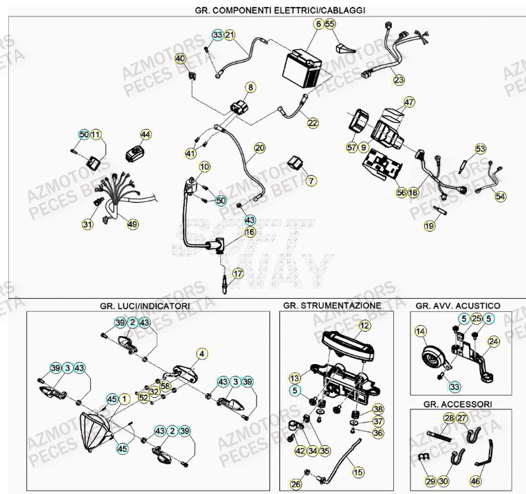 Equipement Electrique AZMOTORS Pieces BETA RR 2T 300 RACING - (2023)