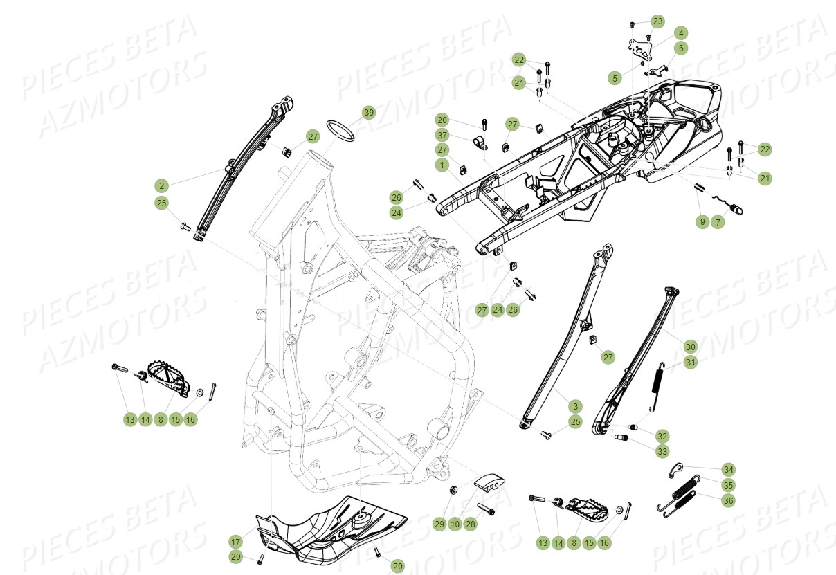 REPOSE-PIEDS - BETA pour ACCESSOIRES CHASSIS de RR 300 RC 2T MY18