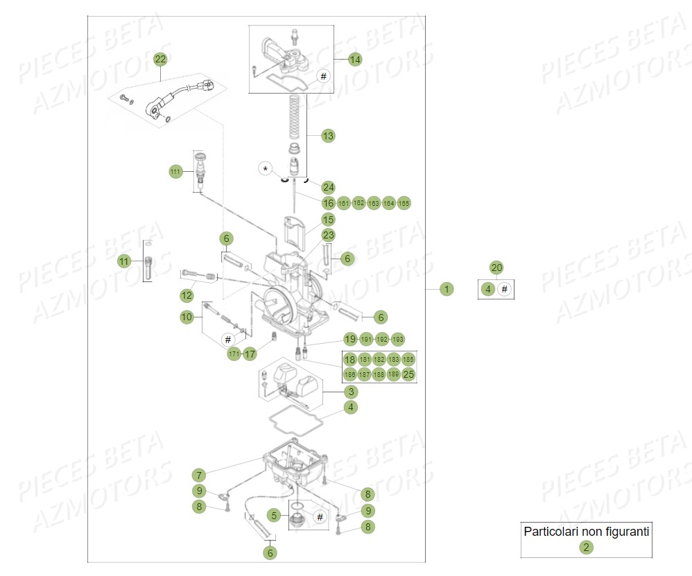 Carburation AZMOTORS Pieces BETA RR 2T 300 RACING - (2018)