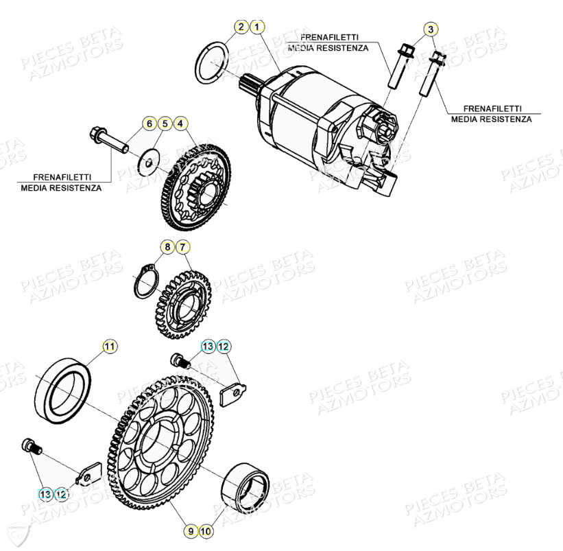 Demarreur AZMOTORS PiÃ¨ces Beta RR 4T 350 Enduro - (2021)