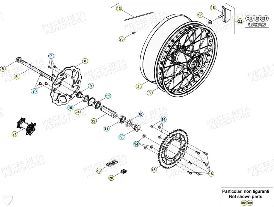 Roue  Arriere AZMOTORS PiÃ¨ces Beta RR 4T 350 Enduro - (2021)